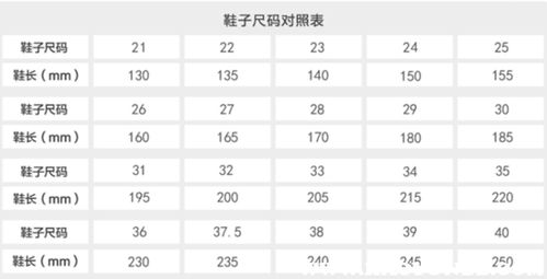 一图秒懂！鞋子尺码对照全攻略，轻松选购不迷路 4