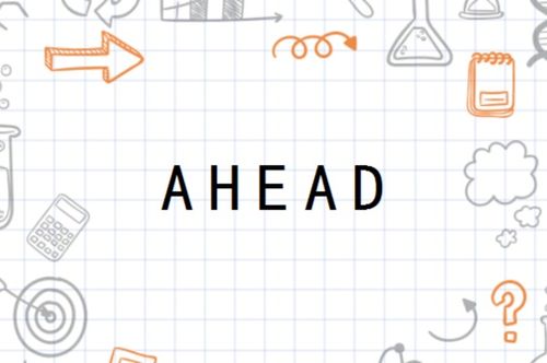 What does the English word 'ahead' mean? 3