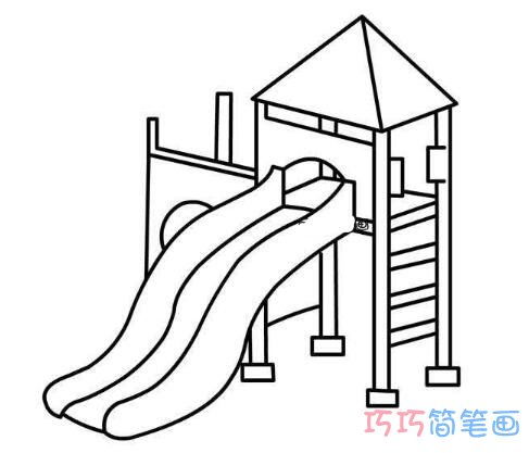 轻松学画‘滑梯’简笔画步骤 1