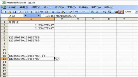 在Excel中正确录入身份证号码的方法 5