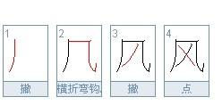 四字的正确笔顺是什么？ 1