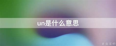 UN的含义是什么 2