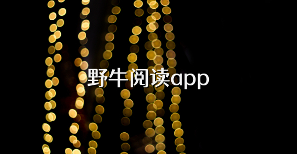 野牛阅读app