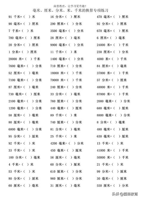 掌握长度单位英文转换：毫米、厘米、分米、米、千米的英文表达 4