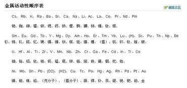 揭秘金属界的活力排行榜：金属活动性顺序表的奥秘与应用 2