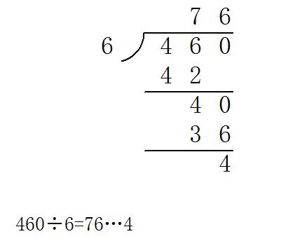 三位数除以一位数的竖式示例 4