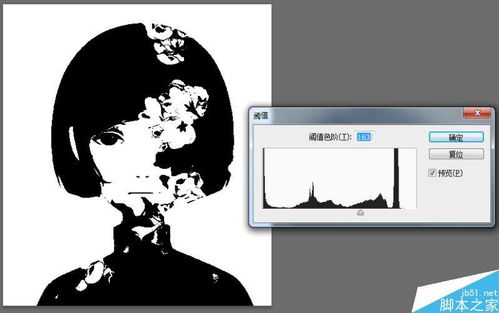 利用Photoshop阈值命令打造照片黑白艺术效果 4