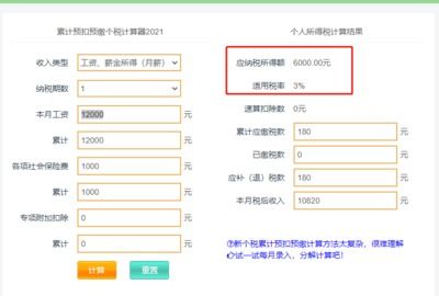 一键掌握！个人所得税计算器在线工具，轻松计算您的税负新攻略 2