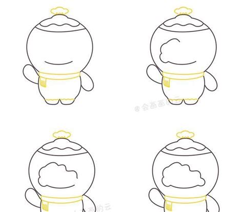 轻松学会！冰墩墩儿童简笔画分步教程 4