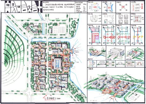 华元手绘揭秘：建筑快题设计中总平面的高效绘制技巧 2