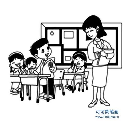 轻松学！如何绘制生动教书老师的简笔画教程 1