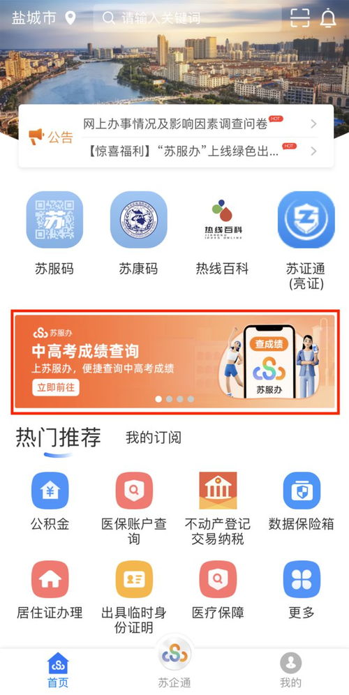 如何在“我的盐城APP”上查询中考成绩？ 4