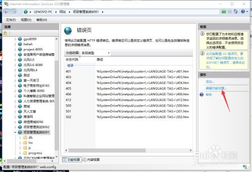 配置IIS以在浏览器中显示详细错误信息的步骤 1